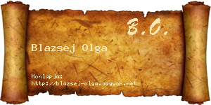 Blazsej Olga névjegykártya