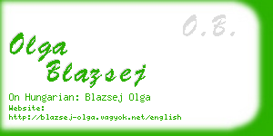 olga blazsej business card